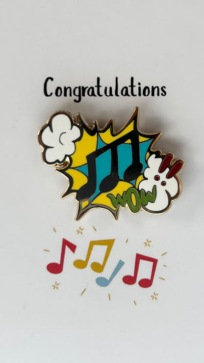 Practice Pins - 4 designs for 100 days of Music Practice for piano, guitar, violin or drum lessons