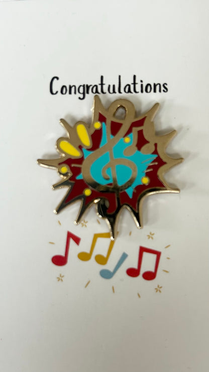 Practice Pins - 4 designs for 100 days of Music Practice for piano, guitar, violin or drum lessons