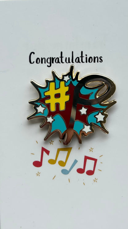 Practice Pins - 4 designs for 100 days of Music Practice for piano, guitar, violin or drum lessons