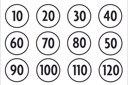 Numbered Practice Stickers