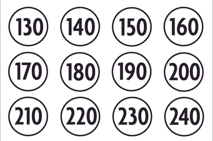 Numbered Practice Stickers