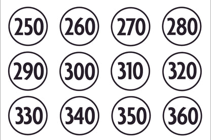 Numbered Practice Stickers