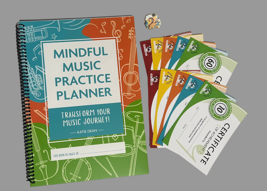 Mindful Music Practice Planner Starter Collection for Piano, Guitar, Violin or Drum Lessons